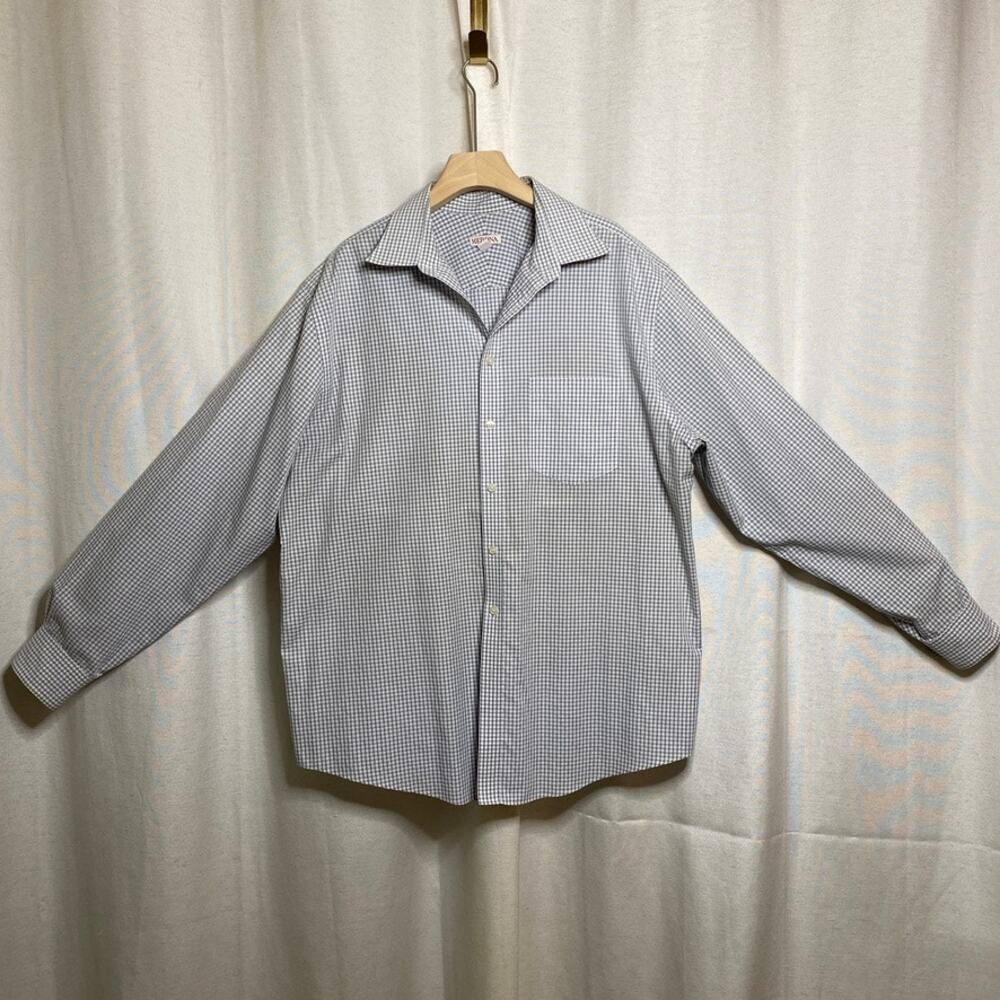 Merona Micro Check Button Up Shirt Mens XL Academia Normcore Preppy Professional